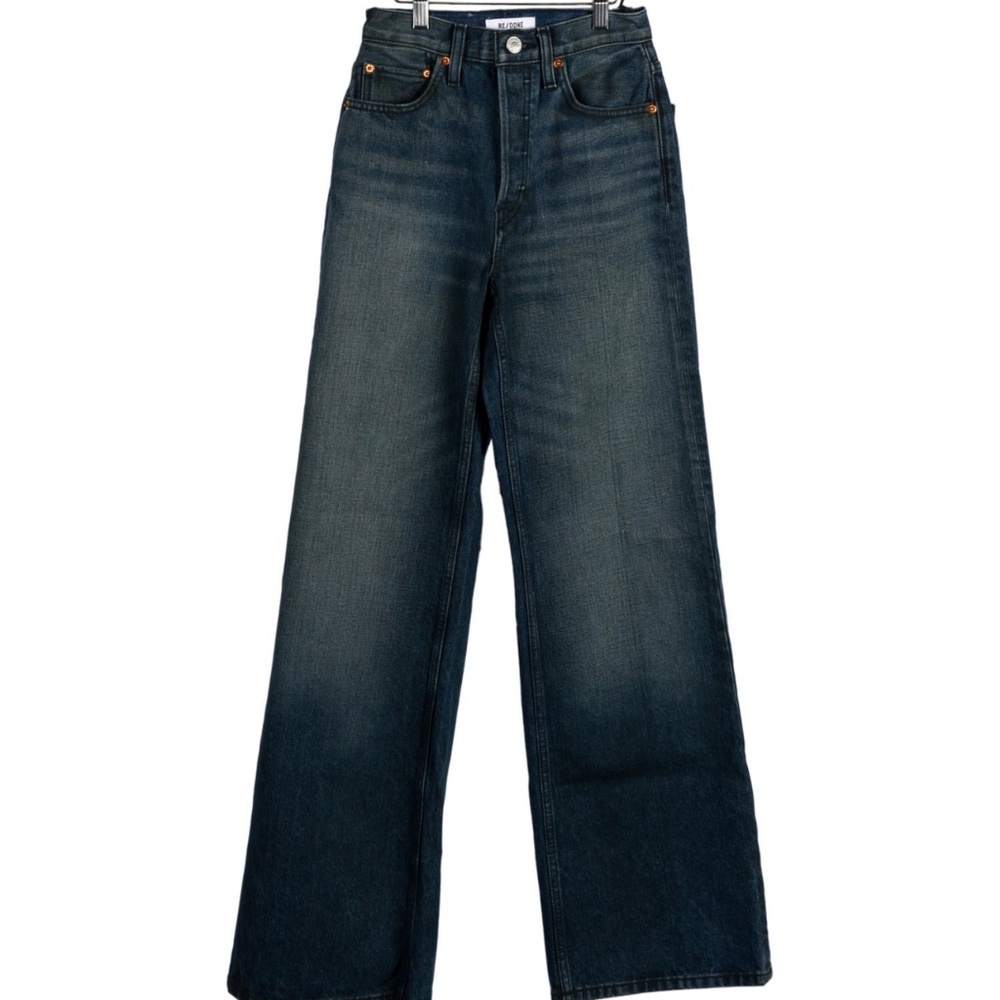 RE/DONE High-Rise Wide Leg Jeans (Washed and Unworn)